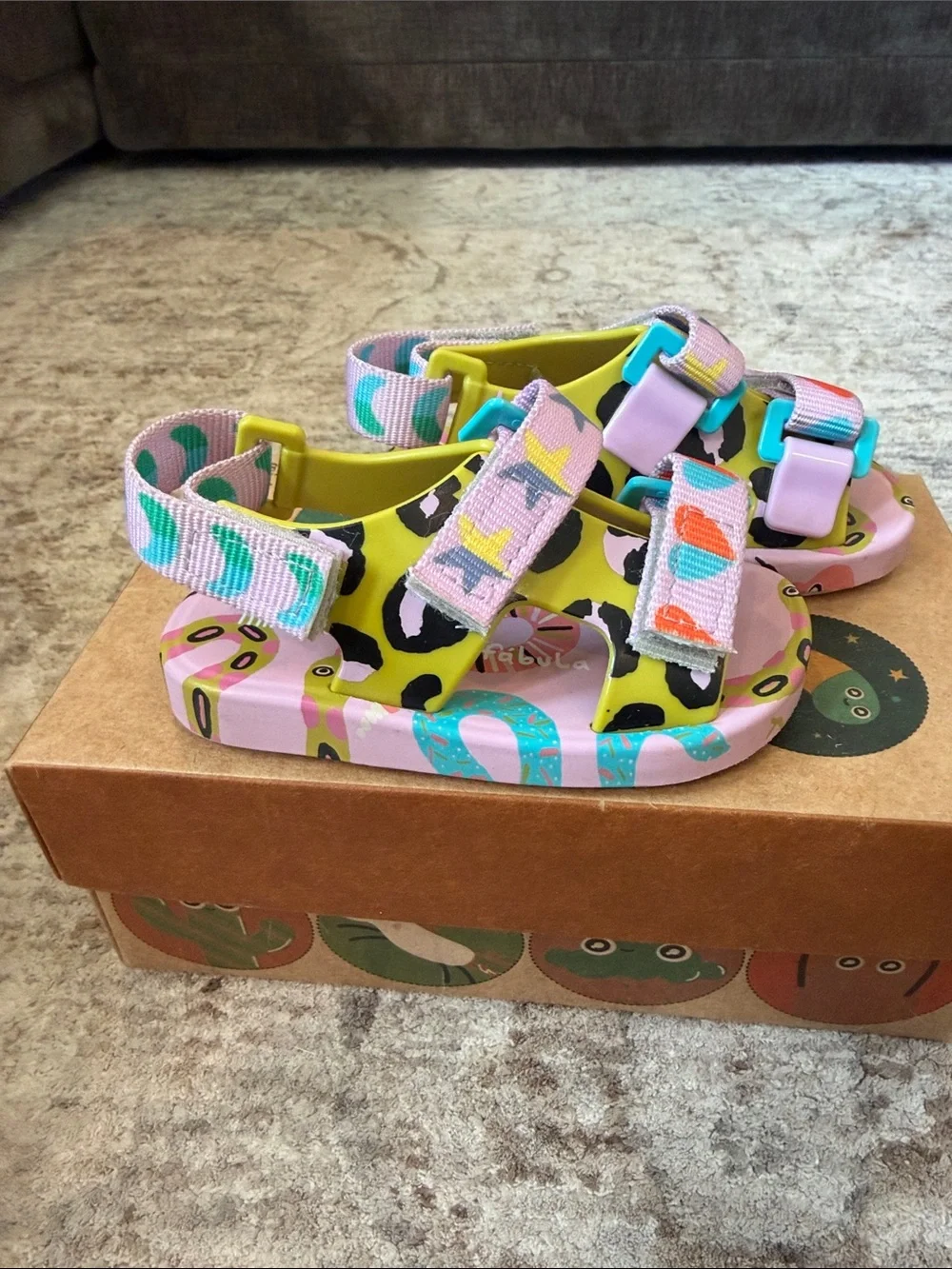 Melissa x Favula Collab Kids Pink Multicolor Patterned Sport Sandals